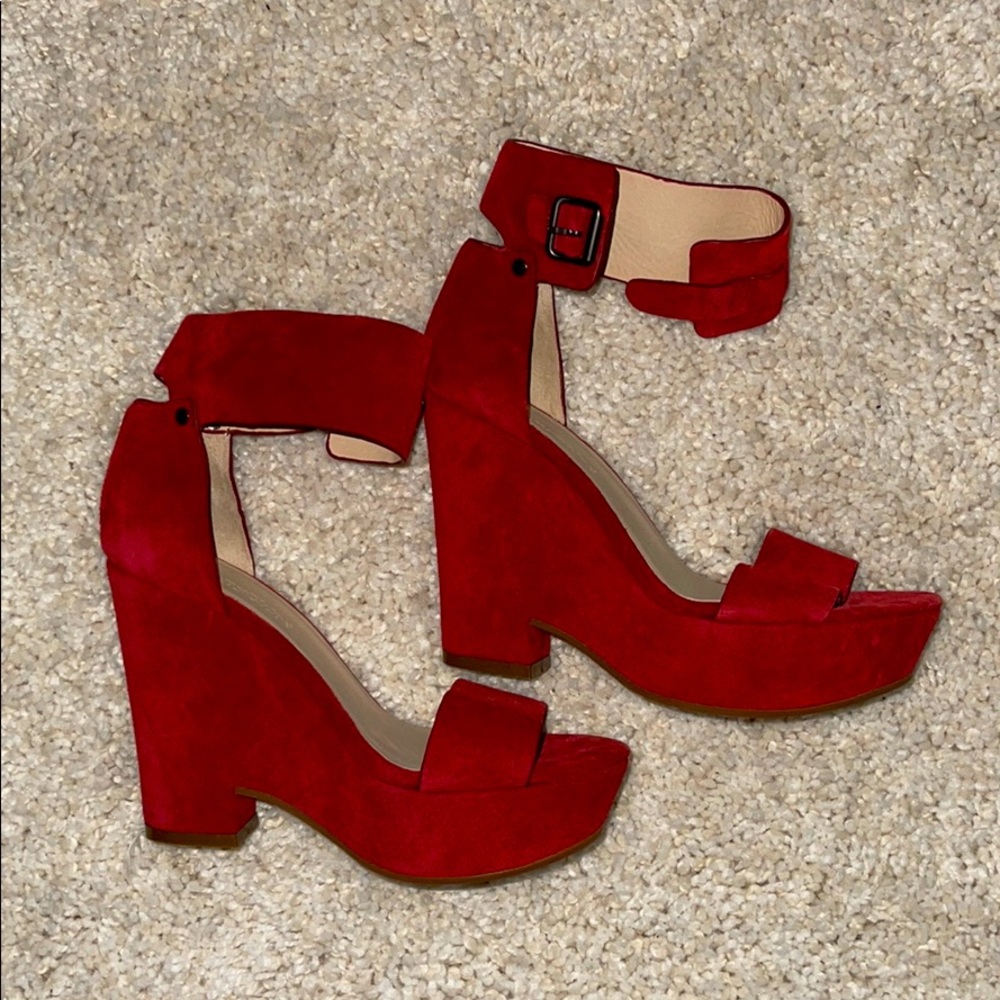 SeeByChloé Red Platform Heels
